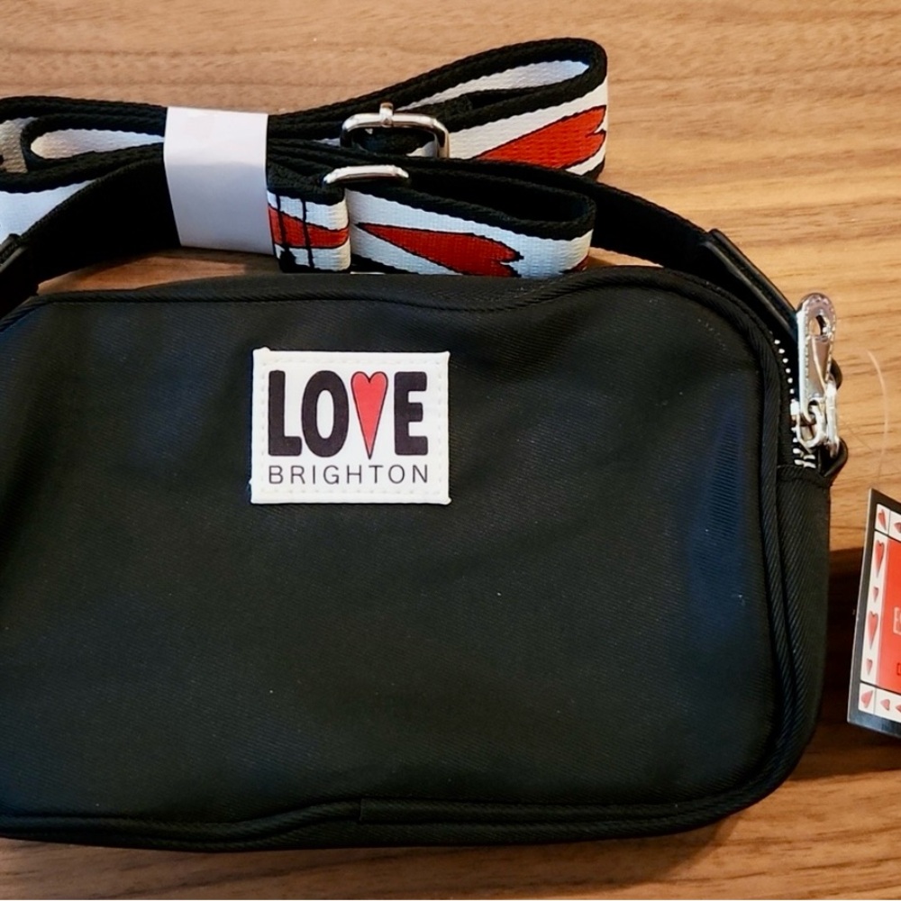 Brighton Black Crossbody Bag with LOVE Logo